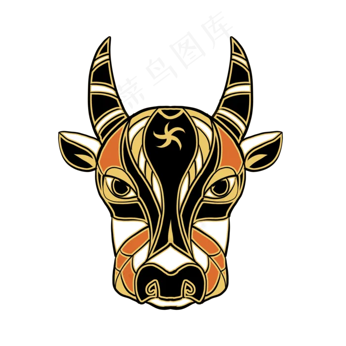 牛头图腾(2000X2000(DPI:299))psd模版下载