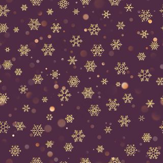 圣诞无缝图案与金色雪花在深紫色粉彩背景。圣诞节和新年装饰的节日设计。