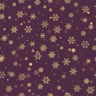 圣诞无缝图案与金色雪花在深紫色粉彩背景。圣诞节和新年装饰的节日设计。