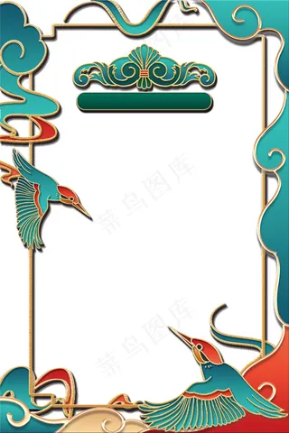 中国风国潮免扣背景素材1