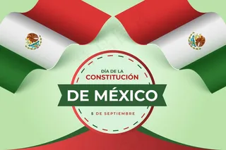 带墨西哥国旗的渐变宪法日背景