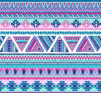 彩色无缝图案，手绘民族元素