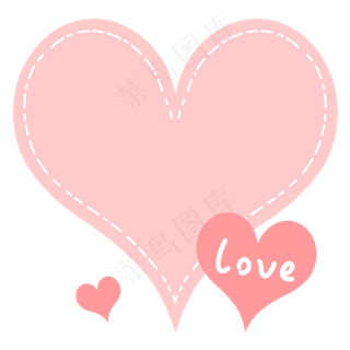 七夕情人节简约装饰爱心边框