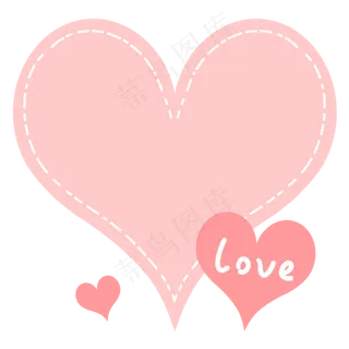 七夕情人节简约装饰爱心边框