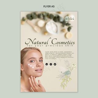 天然化妆品宣传单,DM传单模板