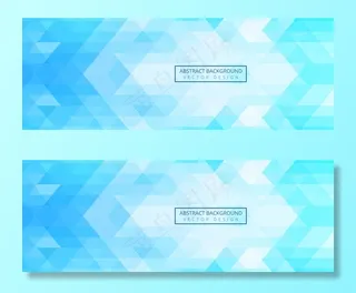 抽象的蓝色几何形状横幅banner背景