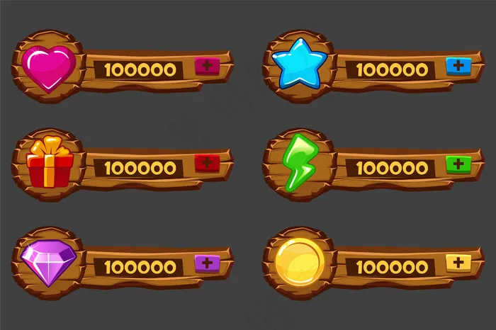 游戏设计的附加木板eps,ai矢量模版下载