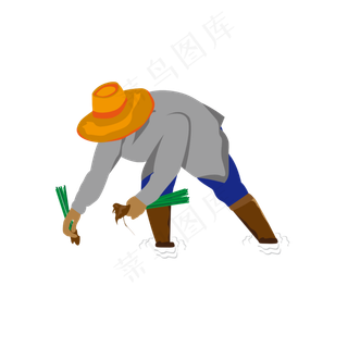 立秋秋季插秧的农民伯伯