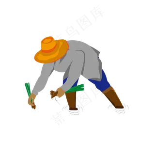 立秋秋季插秧的农民伯伯