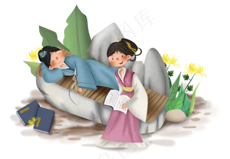 重阳节古人庭院赏菊看书 重阳节古人庭院赏菊看书