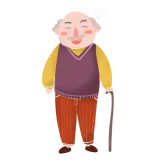 重阳节卡通老人素材