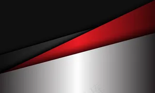 抽象银红色灰色金属几何重叠现代未来主义背景插图。