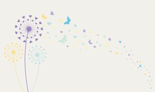 蒲公英与飞蝴蝶和种子矢量图