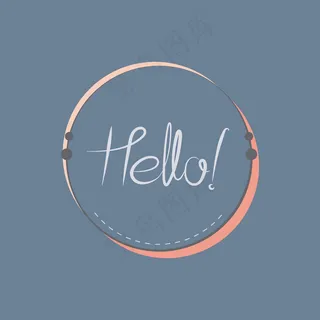 你好版式徽章设计向量