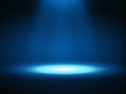 舞台领奖台有灯光，舞台领奖台有蓝色背景的颁奖典礼场景，