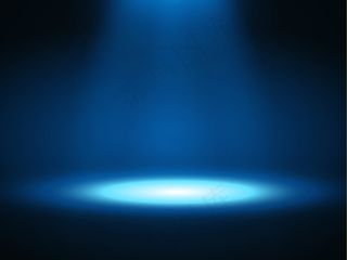 舞台领奖台有灯光，舞台领奖台有蓝色背景的颁奖典礼场景，