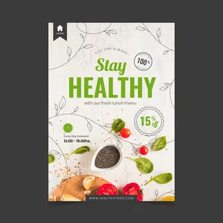 健康食品餐厅海报模板