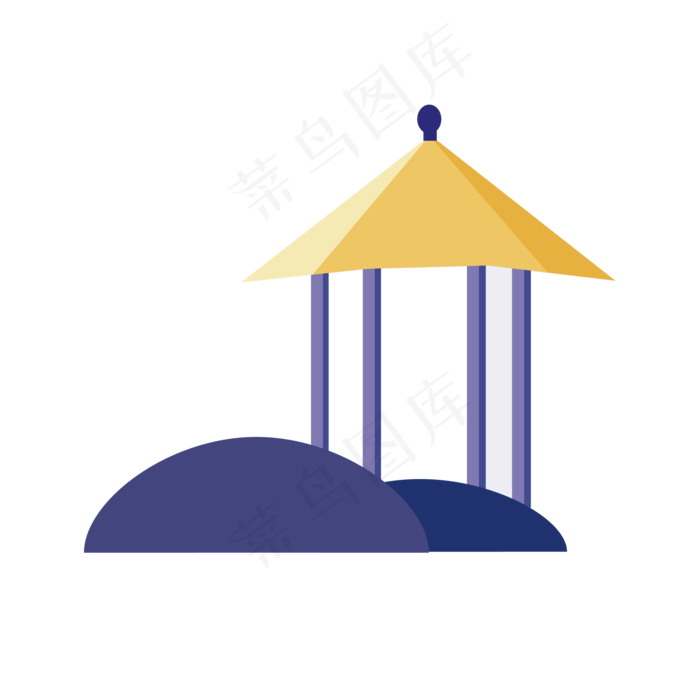 中秋节亭子可商用元素