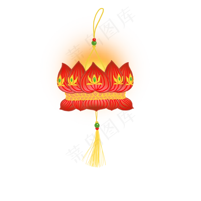 中元节鬼节元宵节莲花灯PNG(2000X2000(DPI:300))psd模版下载