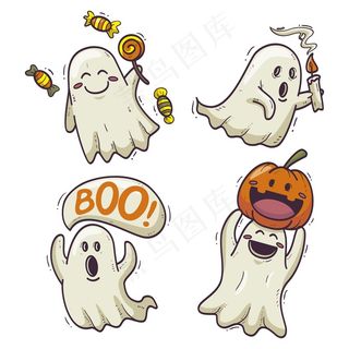 手绘设计万圣节鬼魂系列
