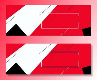 天猫双12促销季黑白红简约banner