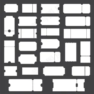空白空票、优惠券模板大集合。音乐会或电影票、折扣券、礼券等。