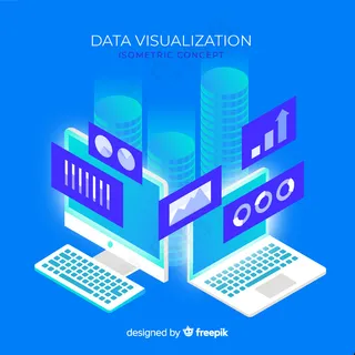 等轴测数据可视化元素背景
