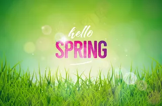 春季文本。带印刷字母的花卉设计模板