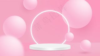 流动的白色和粉红色的柔软球体。