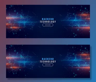 数字后台横幅banner技术概念粒子背景设计