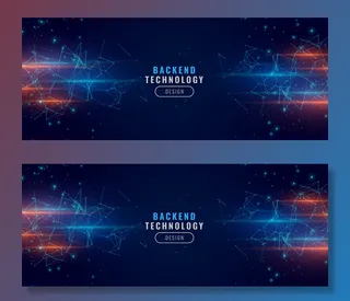 数字后台横幅banner技术概念粒子背景设计