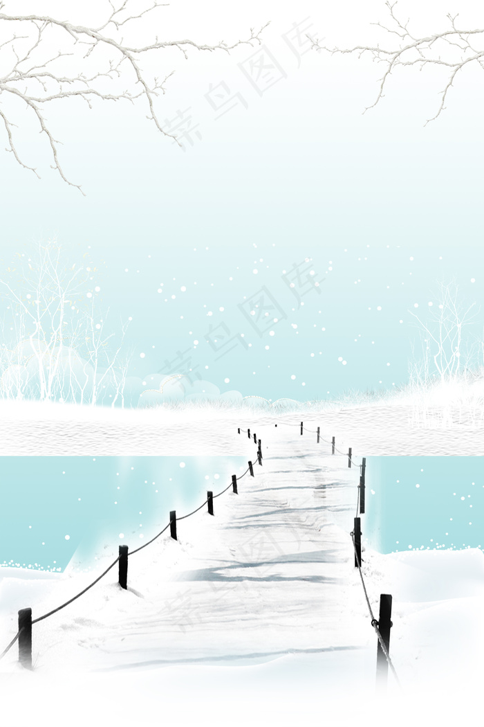 冬季冰河雪地美景(3543*5315px 	      )psd模版下载