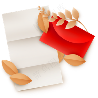 红色信封和信纸