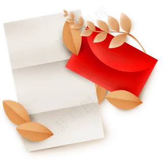 红色信封和信纸