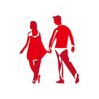 七夕情人节拼色情侣矢量图