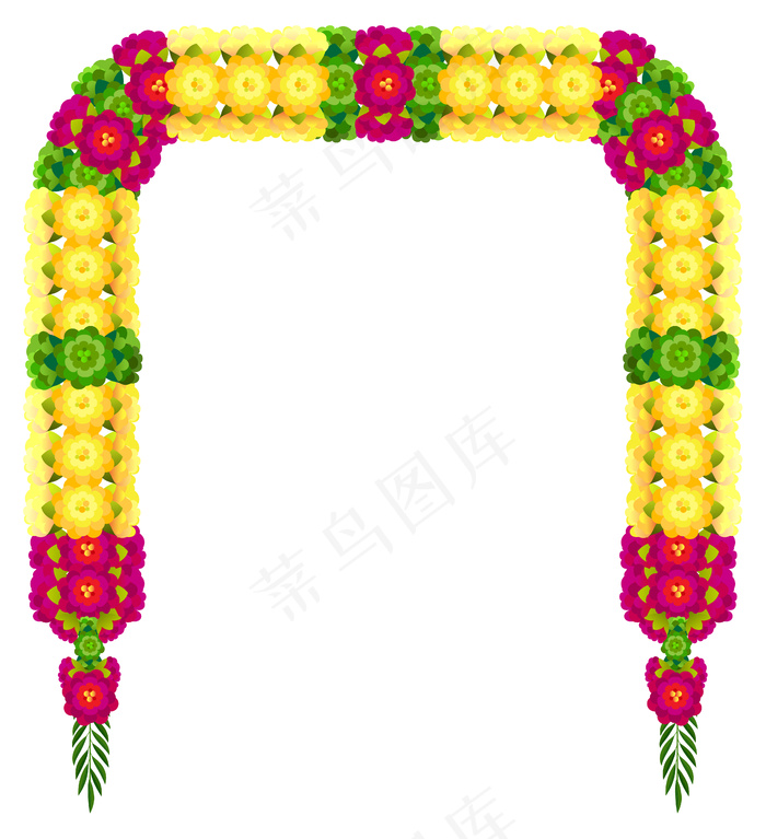 玛拉印度传统的乌加迪花环花瓣珠婚礼装饰