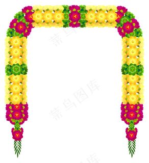 玛拉印度传统的乌加迪花环花瓣珠婚礼装饰