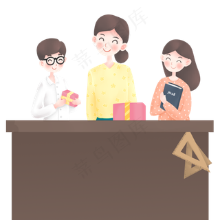 教师节老师学生卡通漫画