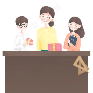 教师节老师学生卡通漫画