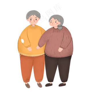 卡通重阳节老人素材