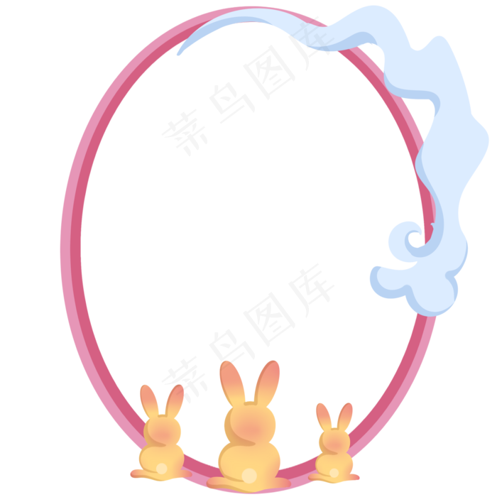 中秋节兔子边框(2000X2000(DPI:300))psd模版下载