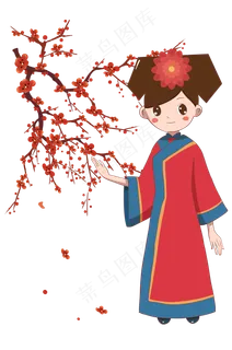 宫廷漂亮宫女梅花