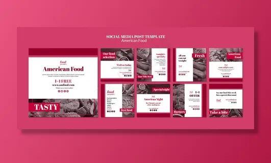 美国食品社交媒体模板