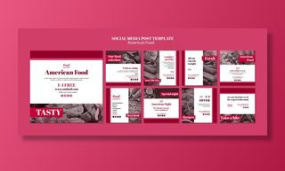 美国食品社交媒体模板