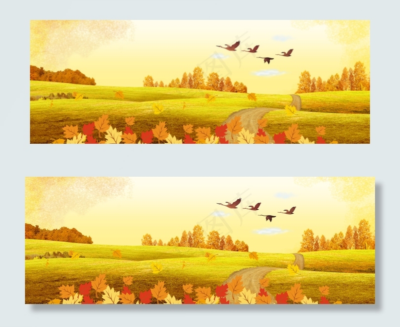 创意合成秋天背景