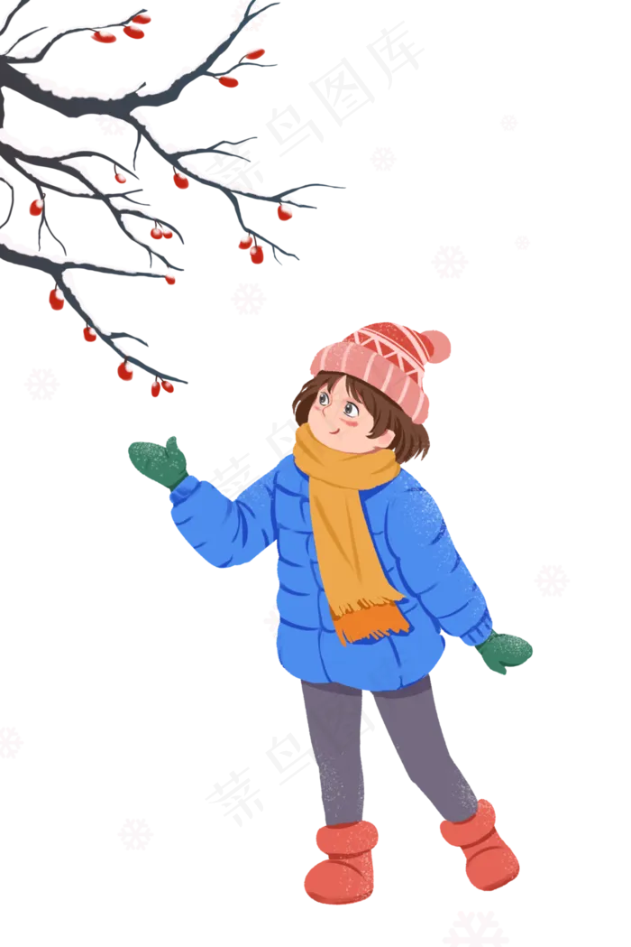 立冬冬天冬至下雪雪花小女孩(3545X5315(DPI:300))psd模版下载