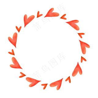 水彩爱心圆环10