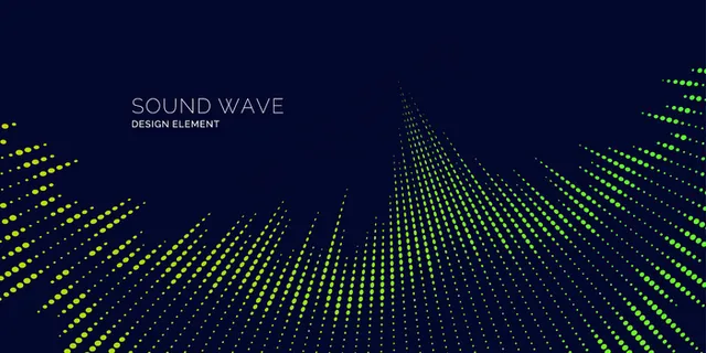 声波。深色背景下的现代矢量图