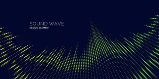 声波。深色背景下的现代矢量图