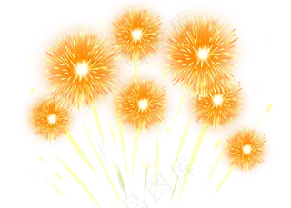 新年春节黄色火花